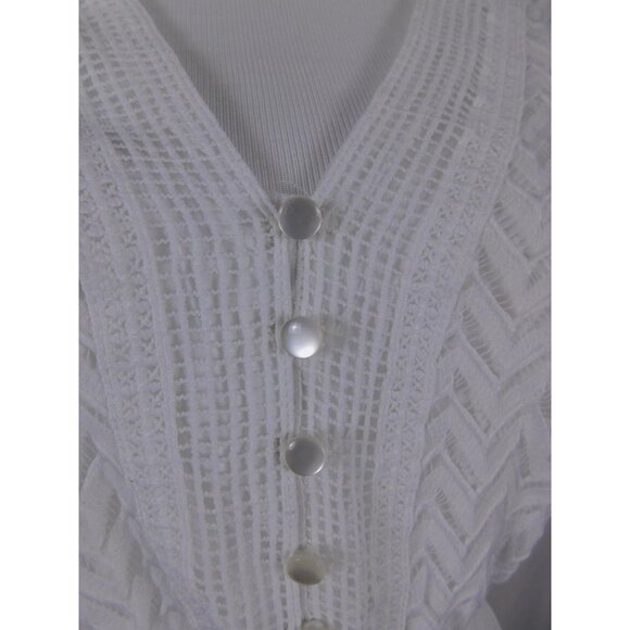 Jolie Dress Womens 1X White Sleeveless V Neck Buttoned Smocked Tiered Maxi Lined - Picture 5 of 12